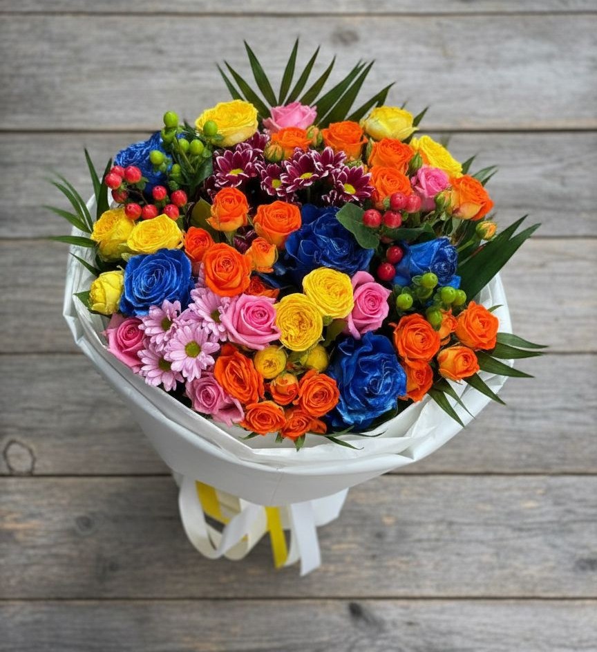 Букет цветов из: Розы и Хризантемы в Новоаннинске