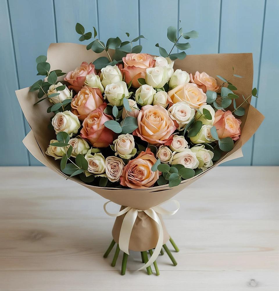 Букет цветов из: Альстромерии и Розы в Новоаннинске