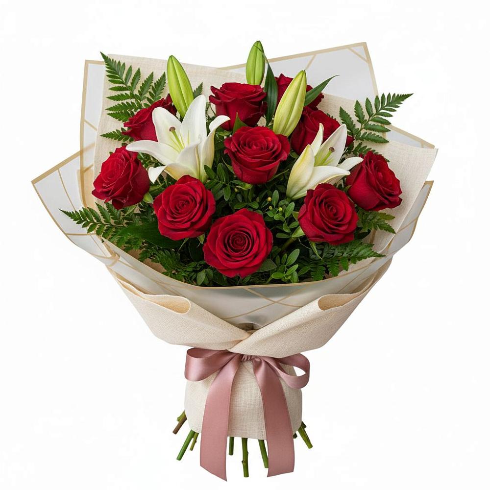 Букет цветов из: Лилии и Розы в Новоаннинске