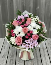 Букет цветов из:  Альстромерии, Гвоздики, Розы и Хризантемы #REPLACE_PRED# Новоаннинске