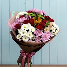 Букет цветов из:  Розы, Хризантемы и Альстромерии #REPLACE_PRED# Новоаннинске