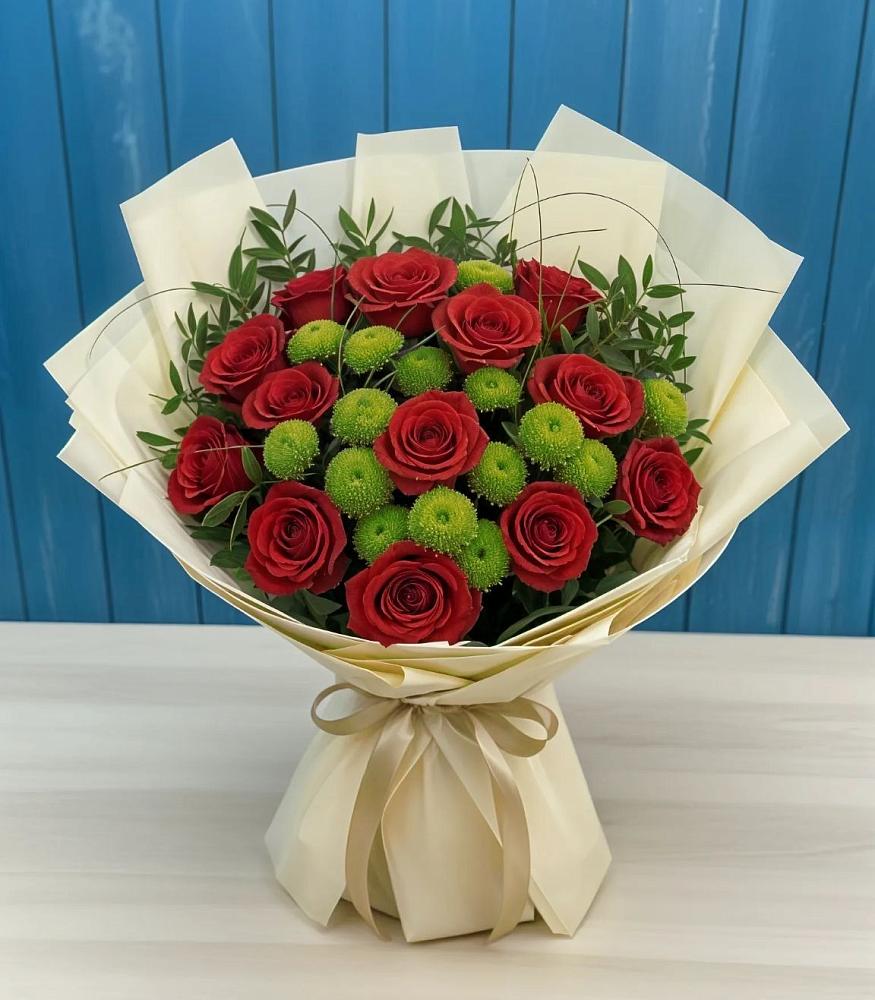 Букет цветов из: Розы и Хризантемы в Новоаннинске