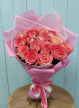 Букет 15 Розовых роз Равель в Новоаннинске